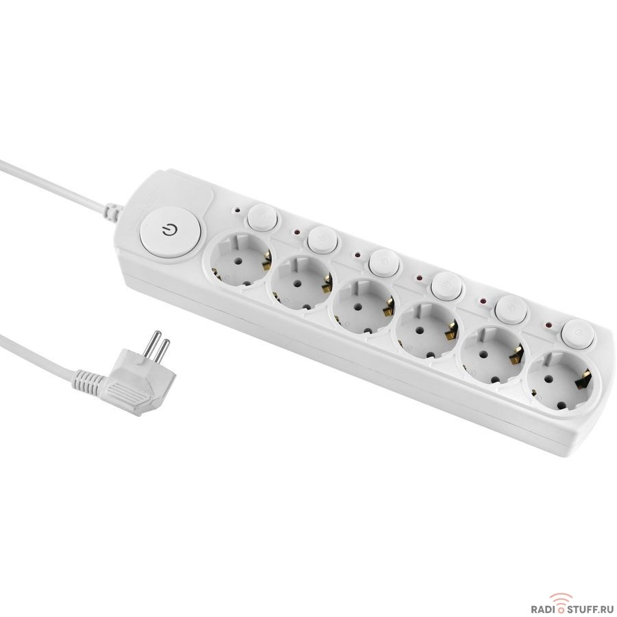IPPON Сетевой фильтр BK212-SW (6 розеток, 1.8 м) белый (коробка) (1192729)