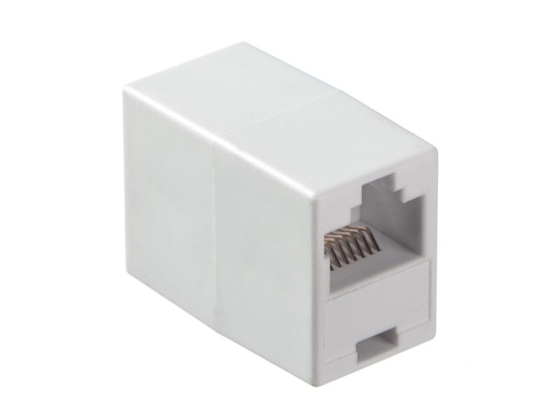 Соединительный модуль RJ45(8p8c) на RJ45(8p8c) cat.5e,  компактный  размер (ВхШхД 22х16х31мм)/ белый, NETKO Optima