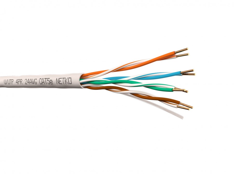 Кабель U/UTP4 cat.5e, 4 пары, 24 AWG, BC, 305м, одножильный, серый, FLUKE TEST, NETKO Expert СКС