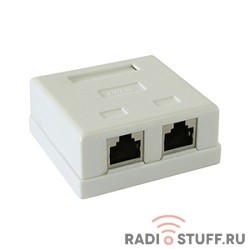 Розетка  RJ-45, cat.5е, STP, внешняя экранированная 2 порта, тип ножей Dual Type, Gembird