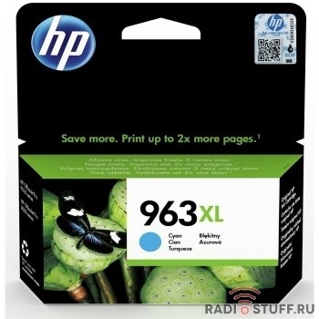 HP 3JA27AE Картридж струйный  963 голубой (1600 стр.) {HP OfficeJet Pro 901x/902x/HP}