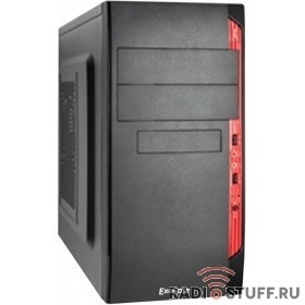 Exegate EX272736RUS Корпус MinitowerQA-410 Black, mATX, <XP600, Black, 120mm> 2*USB, Audio