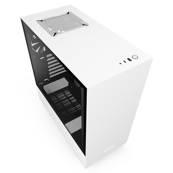 NZXT CA-H510I-W1 H510i Compact Mid Tower White/Black Chassis with Smart Device 2, 2x120mm Aer F Case Fans, 2xLED Strips and Vertical GPU Mount NZXT CA-H510I-W1 H510i Compact Mid Tower White/Black Chassis with Smart Device 2, 2x120mm Aer F Case Fans, 2xLED Strips and Vertical GPU Mount