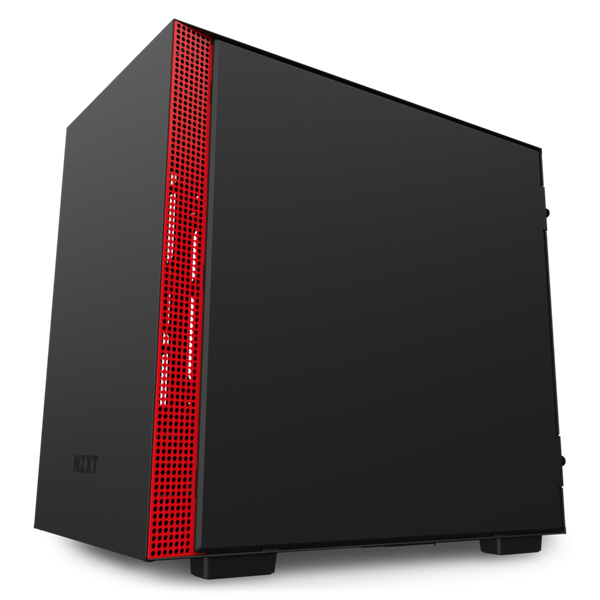 NZXT CA-H210I-BR H210i Mini ITX Black/Red Chassis with Smart Device 2, 2x120mm Aer F Case Fans, 1xLED Strip